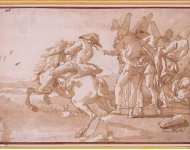 Tiepolo Giovanni Domenico Horseman with Punchinellos - Hermitage